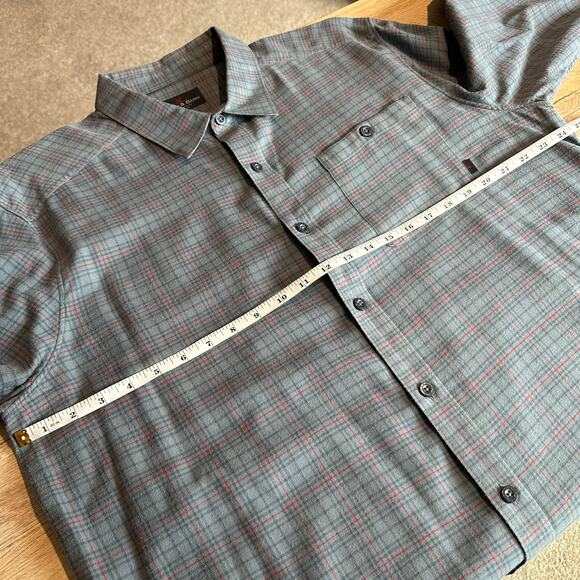 Beach & Barn Casual Long Sleeve Button Down Plaid Shirt Gray Blue - Picture 9 of 10